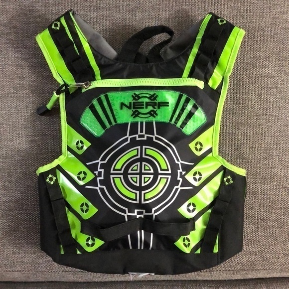 Nerf Toddler Youth Front Book Bag Backpack Green Black Boys Kids - Picture 1 of 11